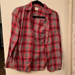 J Crew red/gray/black flannel